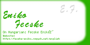 eniko fecske business card